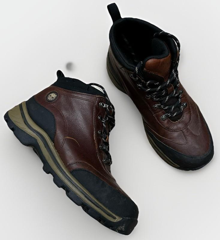 Timberland Boots Boy's Size 4 5 Brown Leather Waterproof Hiking Trail Boots