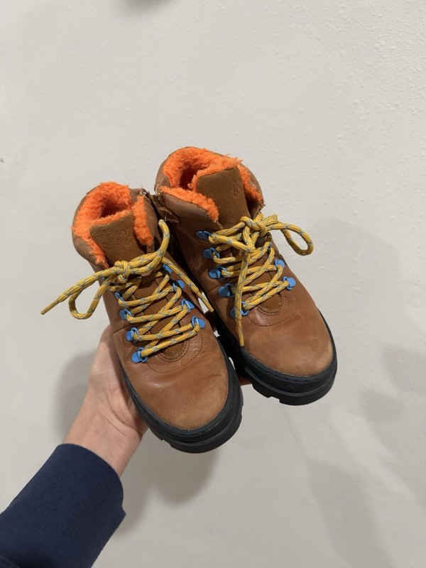Timberland Boots Toddler Boys 13 31 Tan Leather Hiking Lace Up Winter Shoes