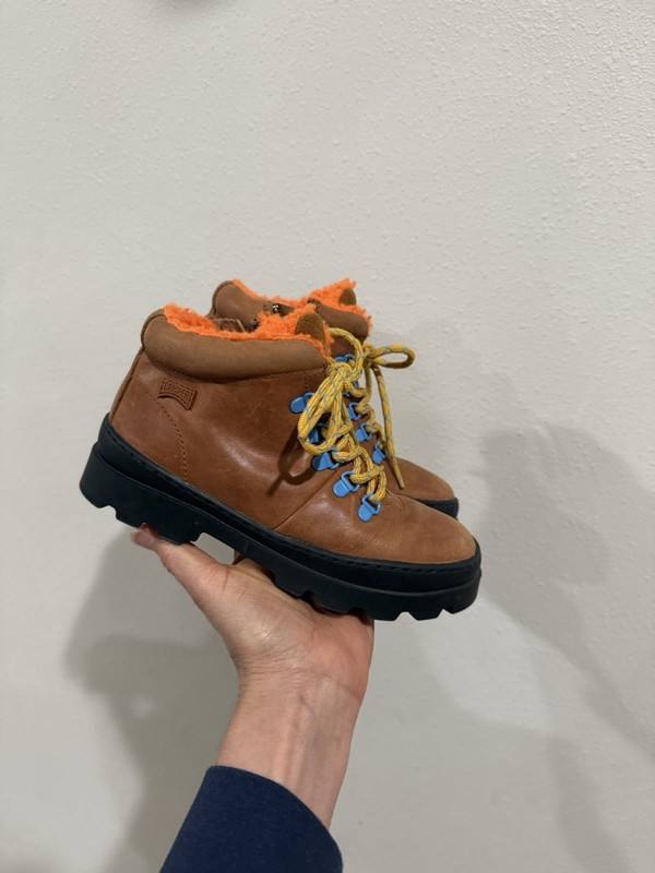 Timberland Boots Toddler Boys 13 31 Tan Leather Hiking Lace Up Winter Shoes