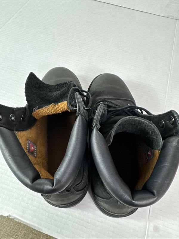 Timberland Boys 5 Leather Lace Up Combat Lug Sole Boot Black