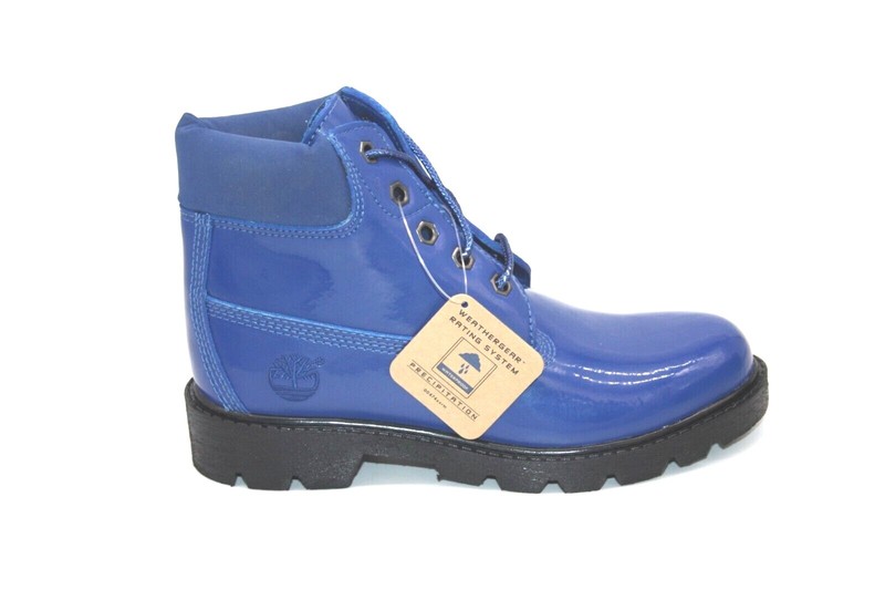 TIMBERLAND CLASSIC 6'' BOOT 11713M BLUE PATENT LACE UP YOUTH'S BOOT