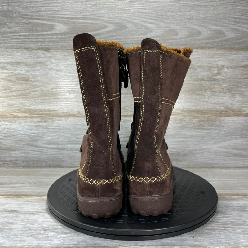 Timberland Girl's Oslo Express Brown Leather Winter Boots Size 6.5