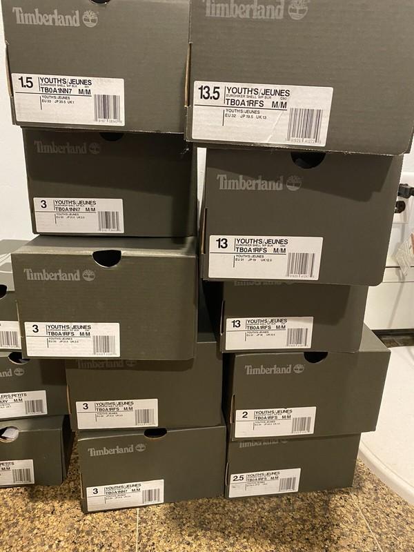 Timberland Kids Euro Hiker Shell Toe Waterproof Leather Boot Size 13& 13.5