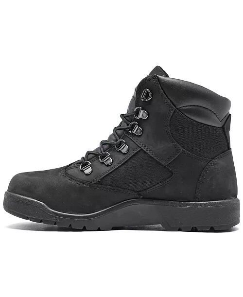 Timberland KIDS FIELD BOOT HIGH 6’ Premium BOOTS Black Nubuck Junior BOYS GIRLS