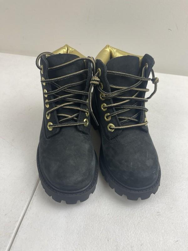 Timberland Limited Edition Boots Boys Size 9 Black & Gold Nubuck Leather