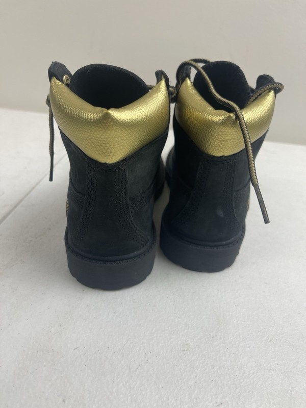 Timberland Limited Edition Boots Boys Size 9 Black & Gold Nubuck Leather