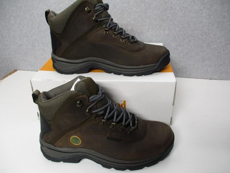 Timberland White Ledge Mid Hiker Waterproof Brown Leather Boots Mens Sz 10.5