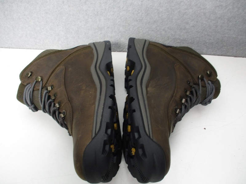 Timberland White Ledge Mid Hiker Waterproof Brown Leather Boots Mens Sz 10.5