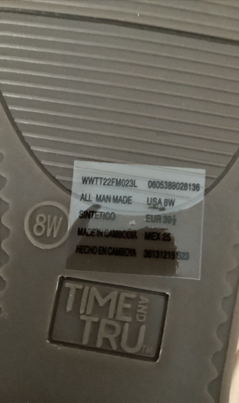 TIME AND TRU Barely There Nude Comfort Sock Flip-Flop Sandals Sz 8W