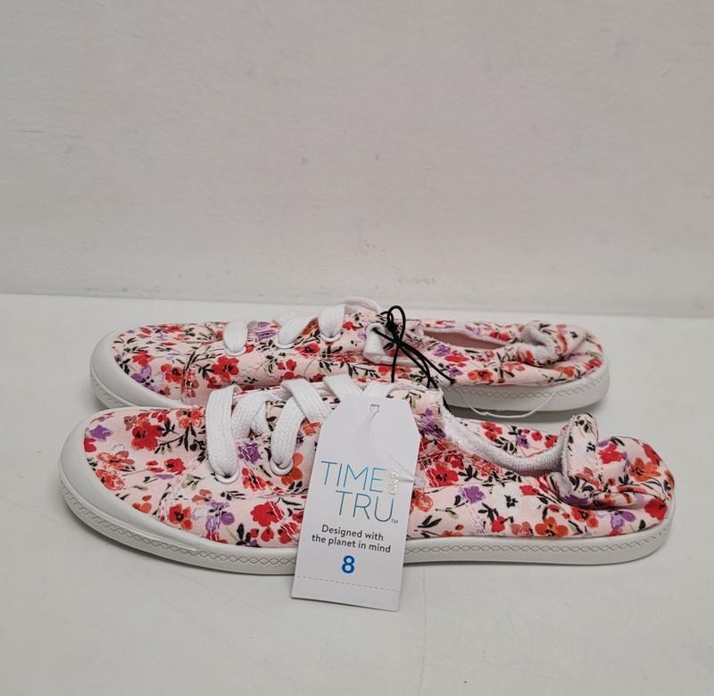 Time & Tru Women's Casual Scrunch Back Sneaker Shoe - FLORAL ☆CHOOSE SIZE☆
