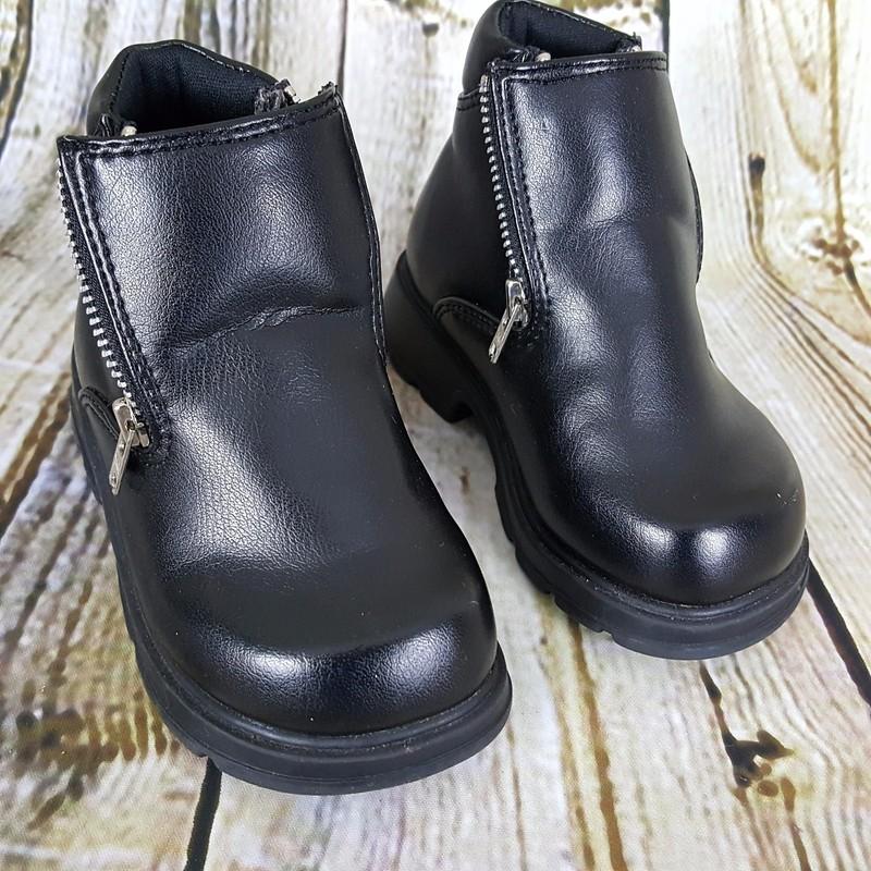 TKS Shoes Girls black Lil Zip boots Size 5 M Zipper Sides