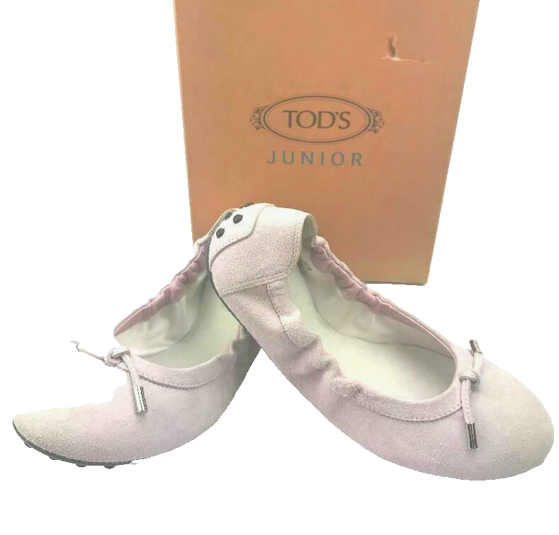 TOD'S Girls Suede Ballet Flats in Light Lavender US SZ 12 - BRAND NEW in BOX