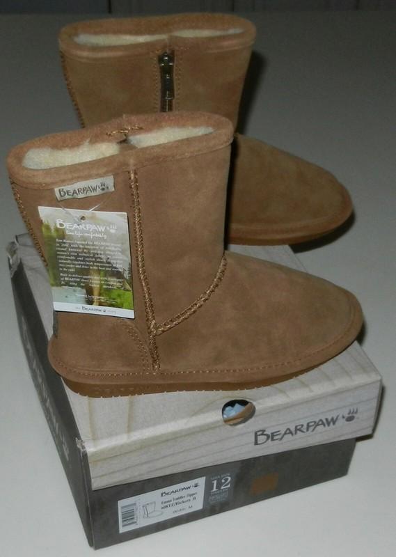 Toddler BEARPAW Emma Boot 608t ZIPPER Hickory II Suede 100 Authentic 12