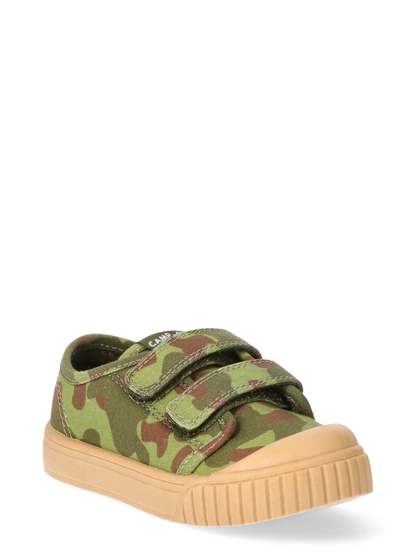 Toddler Boys Bump Toe Sneakers w/ Two Straps Canvas Memory Foam Sole