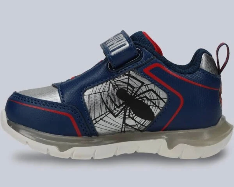 Toddler Boys' Marvel Navy Blue/Red Silver Spider-Man Athletic Sneakers 9T To 1