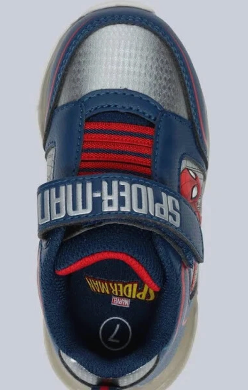 Toddler Boys' Marvel Navy Blue/Red Silver Spider-Man Athletic Sneakers 9T To 1