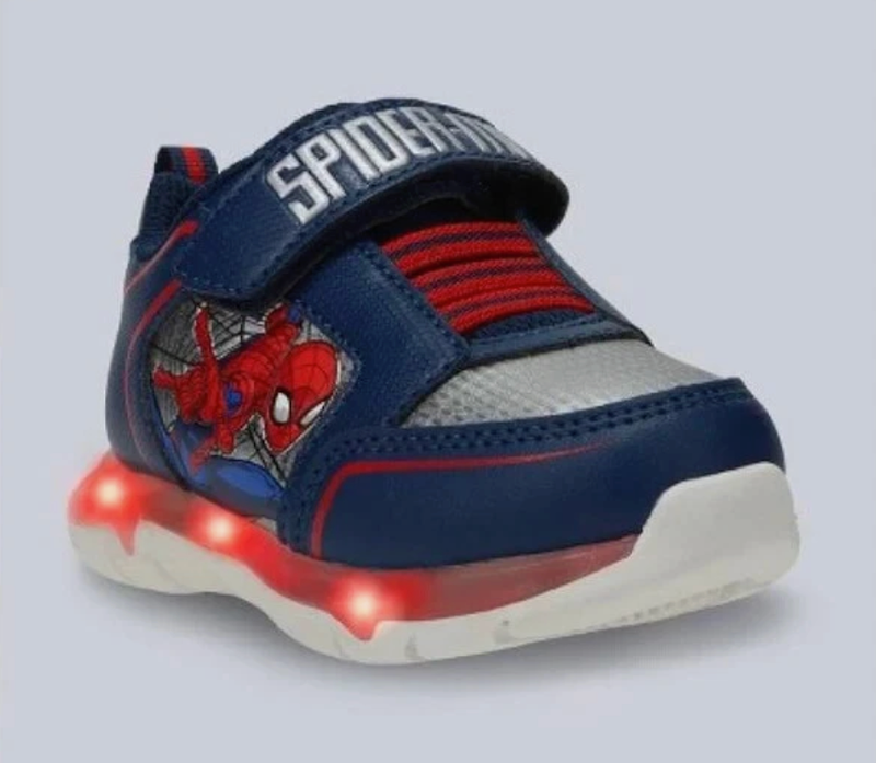 Toddler Boys' Marvel Navy Blue/Red Silver Spider-Man Athletic Sneakers 9T to 1