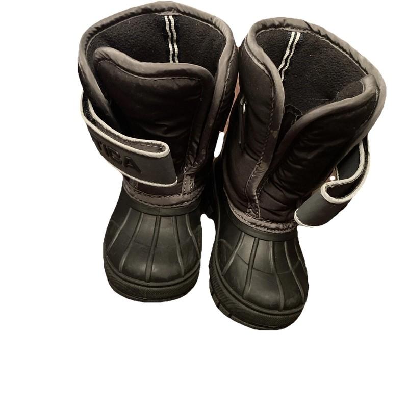 Toddler Boys Nautica Snow Boots Black Grey Size 6 - Waterproof Insulated Warm ￼