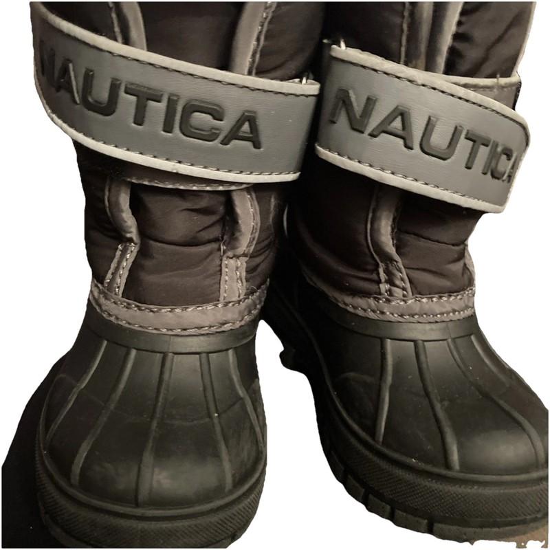 Toddler Boys Nautica Snow Boots Black Grey Size 6 - Waterproof Insulated Warm ￼