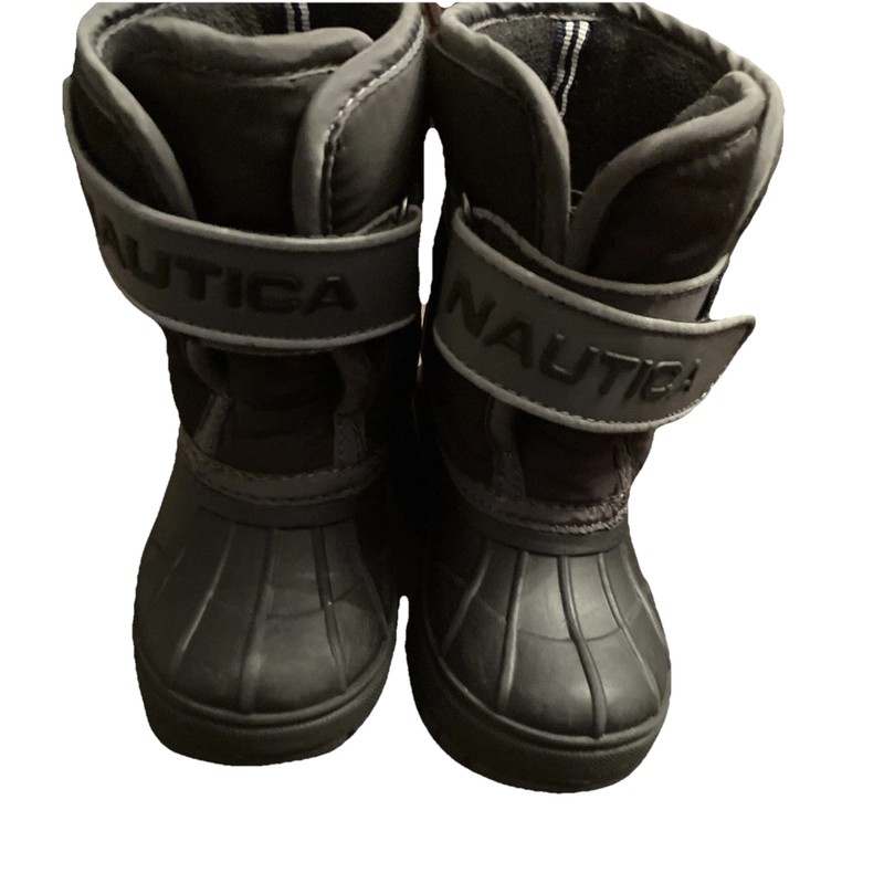 Toddler Boys Nautica Snow Boots Black Grey Size 6 - Waterproof Insulated Warm ￼