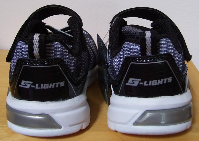 Toddler Boys Skechers S Lights Erupters II Lava Wave Black Silver Sneakers Sz 6
