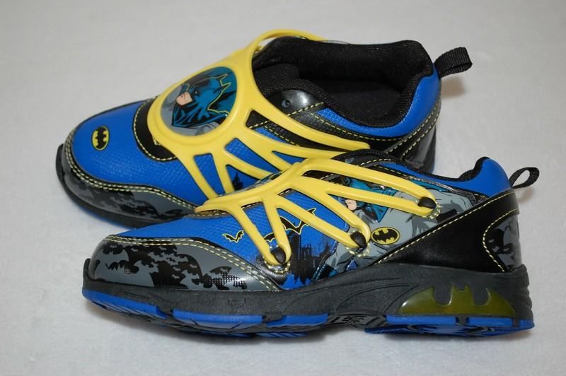 Toddler Boys Sneakers BATMAN LIGHT UP SHOES Changable Rubber Tops 8 10 11 12 13
