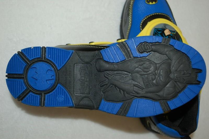 Toddler Boys Sneakers BATMAN LIGHT UP SHOES Changable Rubber Tops 8 10 11 12 13