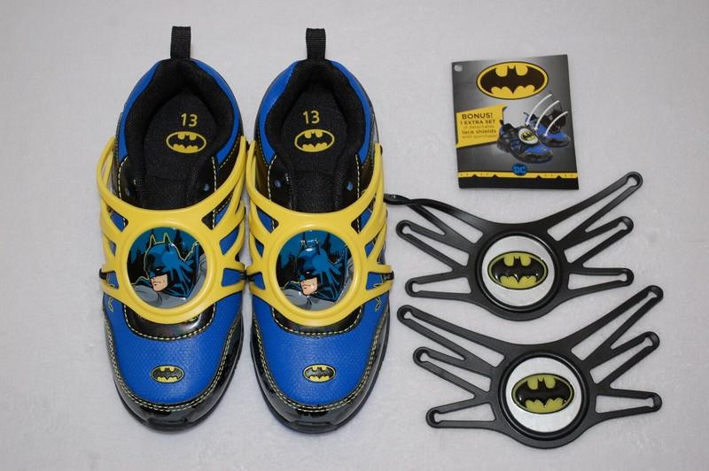 Toddler Boys Sneakers BATMAN LIGHT UP SHOES Changable Rubber Tops 8 10 11 12 13