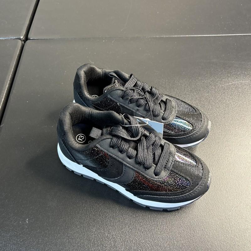 Toddler'Ellison Lace-Up Sneakers Iridescent Black - Cat & Jack Black 13 ✅