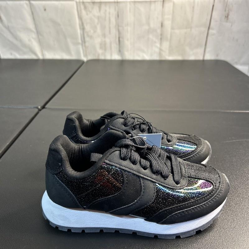 Toddler'Ellison Lace-Up Sneakers Iridescent Black - Cat & Jack Black 13 ✅