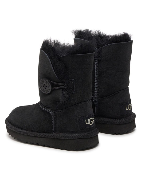Toddler Girl's Ugg Bailey Button II Black Suede Boots 1017400T