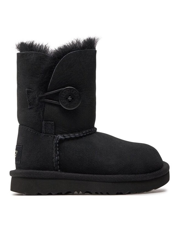 Toddler Girl's Ugg Bailey Button II Black Suede Boots 1017400T