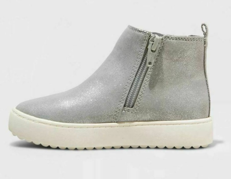 Toddler Girls' Afi Bootie Shoe Gray Silver Glitter - Cat & Jack - CHOOSE SIZE