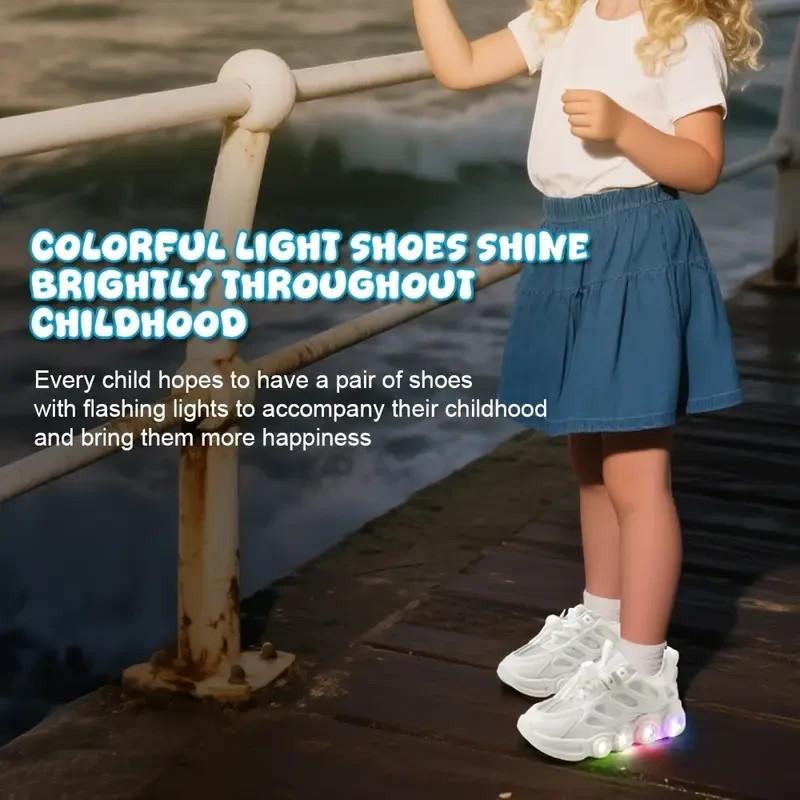Toddler Girls Boys LED Flashing Sneakers Lightweight Mesh Size 8 Toddler (25)