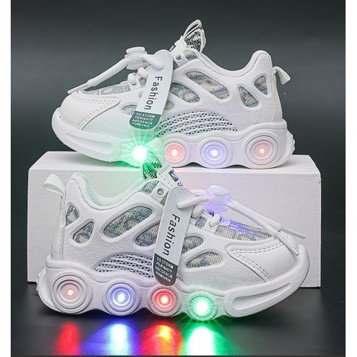 Toddler Girls Boys LED Flashing Sneakers Lightweight Mesh Size 8 Toddler (25)