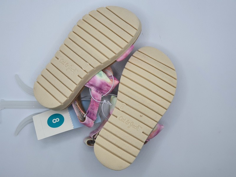 Toddler Girls Cat & Jack Pink Tie Dye Twist Soft Upper Sandal Shoe (Size 8)