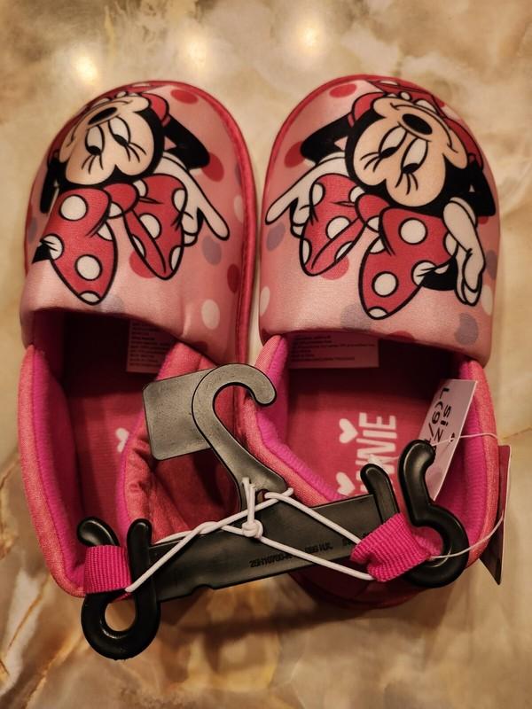 Toddler Girls DISNEY MINNIE MOUSE Pink Polka Dot Slippers Size-Large-Shoe 9-10