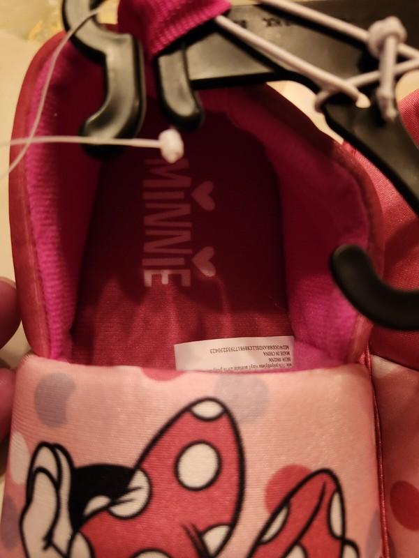 Toddler Girls DISNEY MINNIE MOUSE Pink Polka Dot Slippers Size-Large-Shoe 9-10