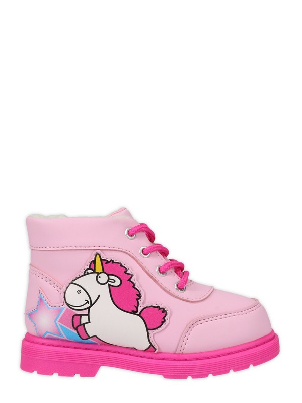 Toddler Girls Minions Fluffy Boots Size 7 8 9 10 11 Or 12 Unicorn Pink