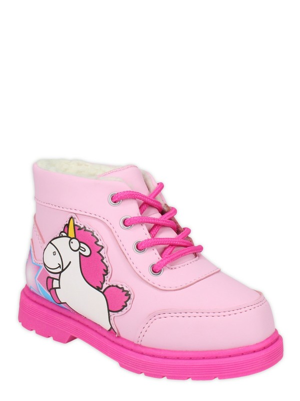 Toddler Girls Minions Fluffy Boots Size 7 8 9 10 11 or 12 Unicorn Pink