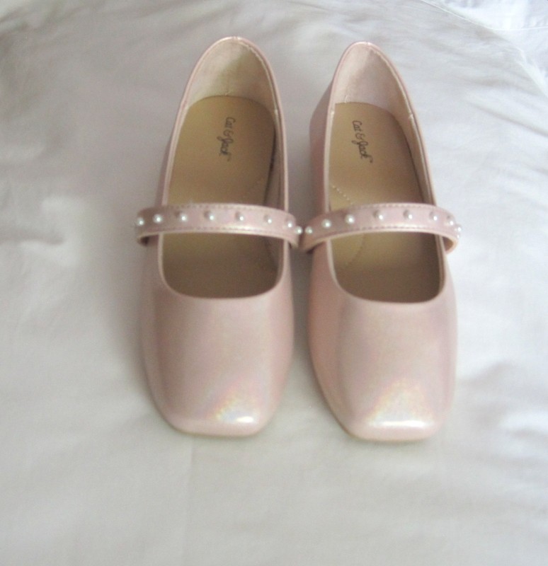 Toddler Girls Pearl Strap Ballet Flats Slip On Pink NWT cat & Jack