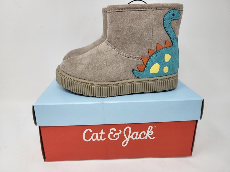 Toddler Girls' Vesper Dinosaur Zip Winter Shearling Boots Cat & Jack Size 7