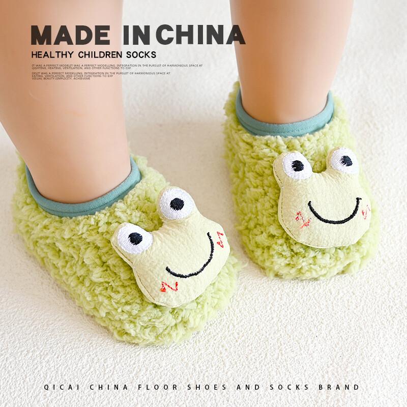 Toddler Infant Kids Baby Warm Shoes Boys Girls Cartoon Floor Anti-silp Slippers