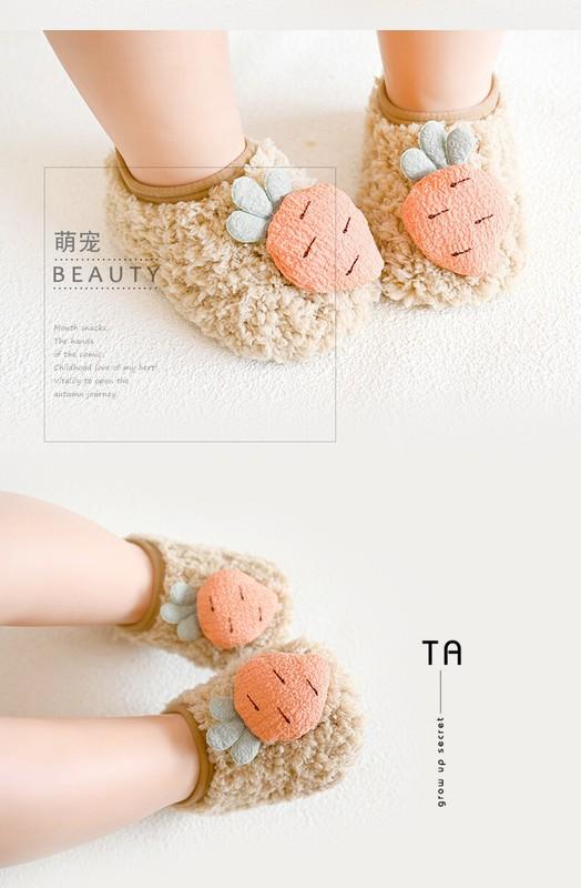 Toddler Infant Kids Baby Warm Shoes Boys Girls Cartoon Floor Anti-silp Slippers