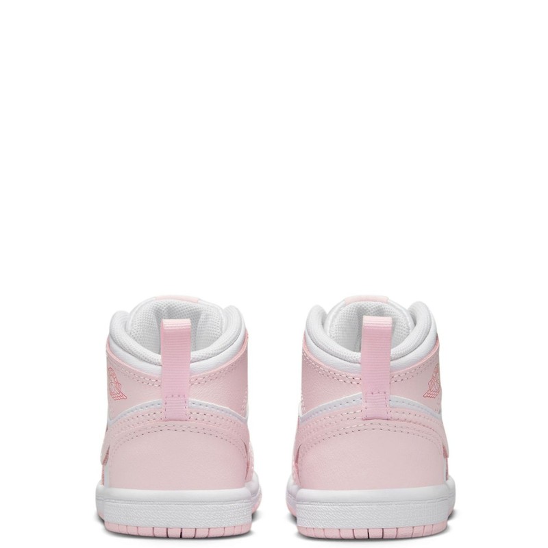 Toddler's Jordan 1 Mid Pink Foam/White-Fire Red (DQ8425 608)