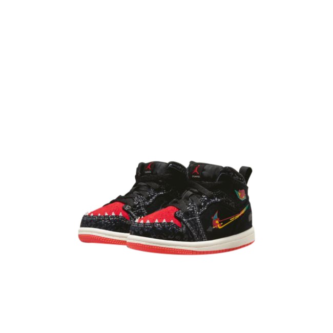 Toddler's Jordan 1 Mid SE "Siempre Familia" Bk/Chile Red-Sl (DN5120 001)