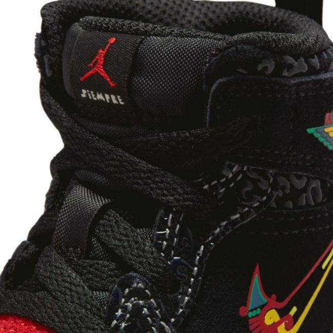 Toddler's Jordan 1 Mid SE "Siempre Familia" Bk/Chile Red-Sl (DN5120 001)
