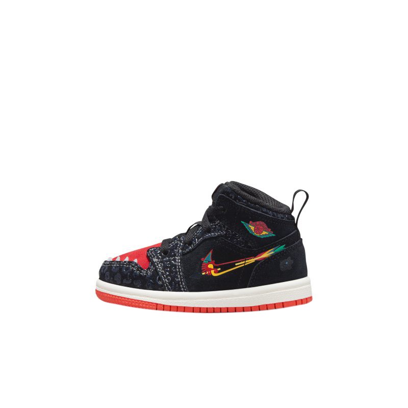 Toddler's Jordan 1 Mid SE "Siempre Familia" Bk/Chile Red-Sl (DN5120 001)