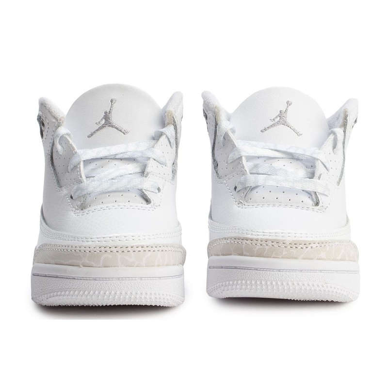 Toddler's Jordan 3 Retro White/Metallic Silver-White (DM0968 111)