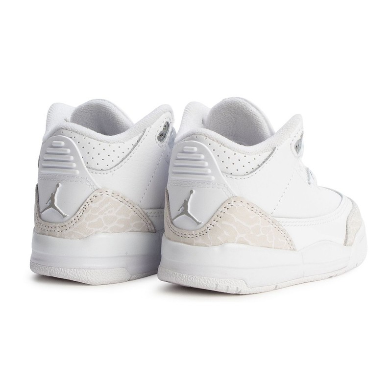 Toddler's Jordan 3 Retro White/Metallic Silver-White (DM0968 111)